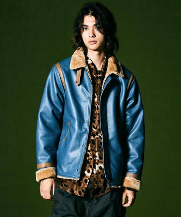 楽天市場】【glamb(グラム)】Synth Mouton Biker JKT シンセムートン