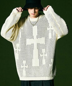 【glamb(グラム)】Cross Mesh Knit クロスメッシュニット(GB0423-KNT06)