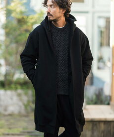 【CAMBIO(カンビオ)】Back Shaggy Cardboard Knit Buttonless Hooded Coat コート(A17423cmb)