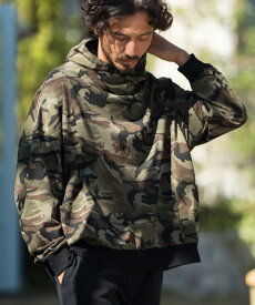 【CAMBIO(カンビオ)】Camouflage Sweat Volume Neck Pull Parka スウェットパーカー(A17623cmb)