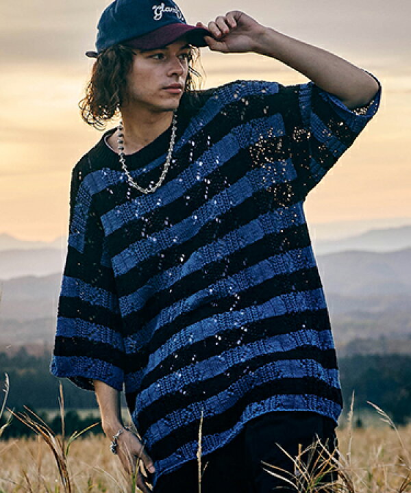 楽天市場】【glamb(グラム)】Short Sleeves Border Knit ショート 