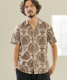 【Magine(マージン)】ORIENTAL PATTERN SHORT SLEEVE SKIPPER SHIRTS シャツ(MGN241-025B)