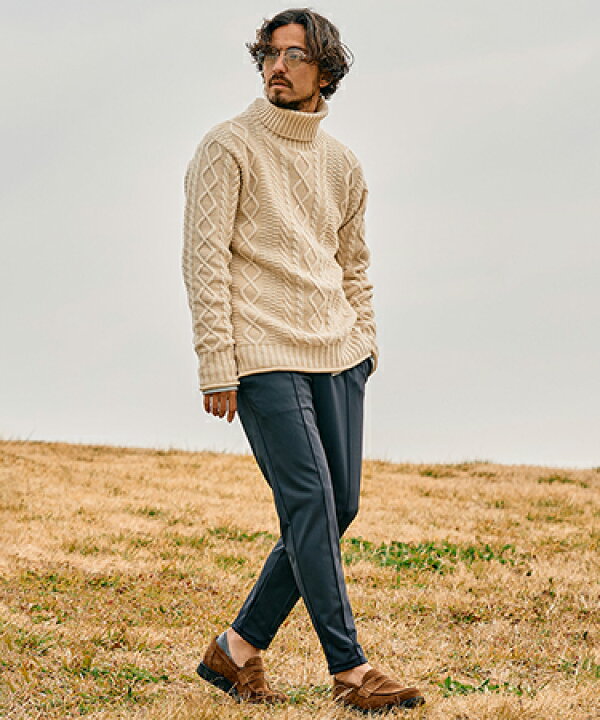 楽天市場】【wjk】plating cable knit turtle タートルネックニット  