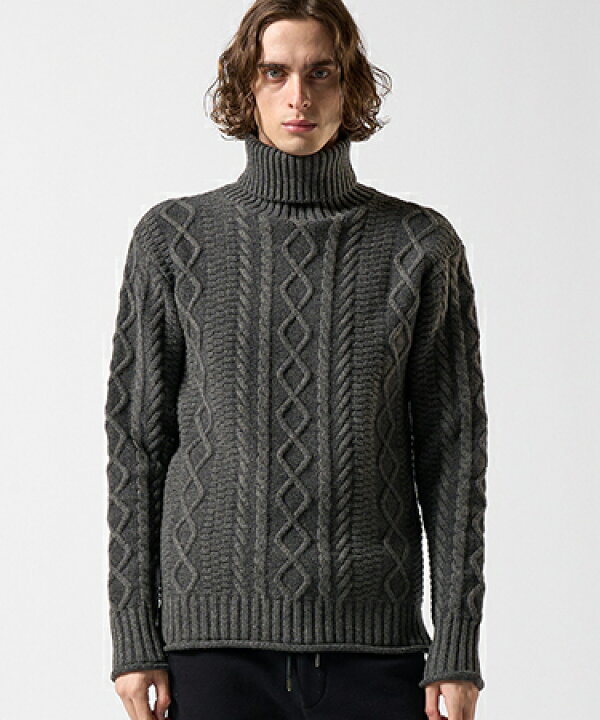 楽天市場】【wjk】plating cable knit turtle タートルネックニット  