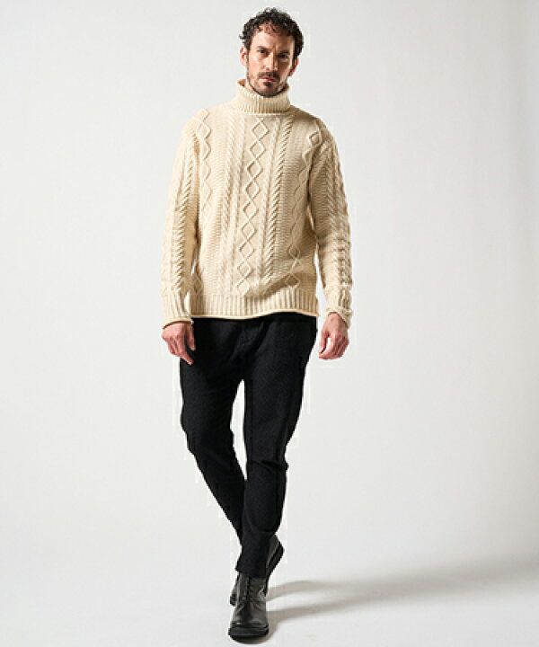 楽天市場】【wjk】plating cable knit turtle タートルネックニット  