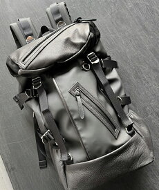 【DECADE(ディケイド)】【予約販売ご注文から1週間後出荷】 Matte　Polyurethane×Cow Leather Backpack バックパック（リュック）(DCD-00400N)