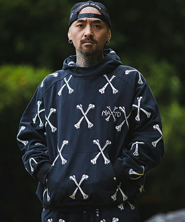 楽天市場】【MAYO(メイヨー)】CROSS BONES Embroidery Hoodie パーカー 