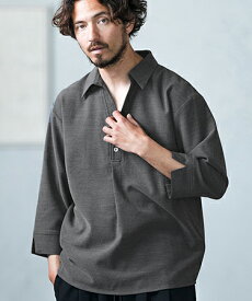 【Magine(マージン)】【予約販売6月中旬～下旬入荷】Skipper & pullover design 3-4 Sleeve shirt シャツ(MGN-241-2-017)