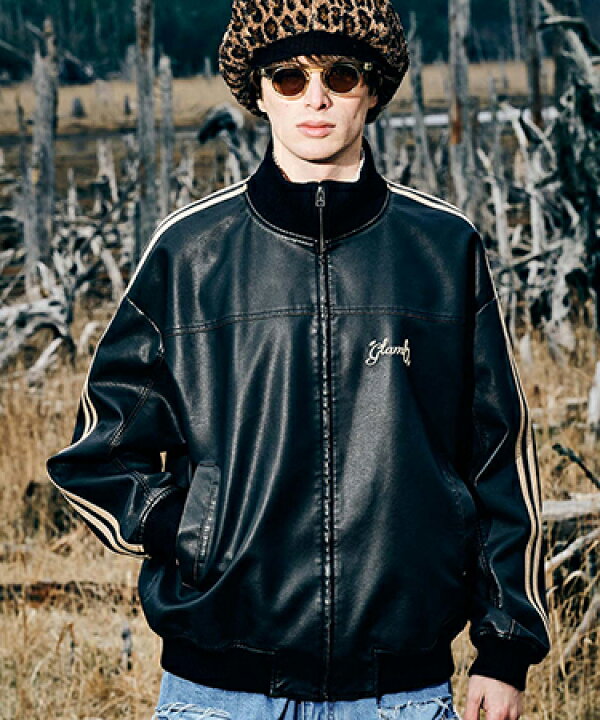 楽天市場】【glamb(グラム)】Synth Leather Track Jacket シンセレザー  