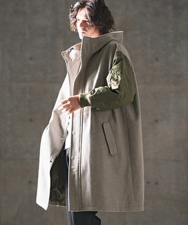 楽天市場】【GLIMCLAP(グリムクラップ)】Military design mixed hooded 