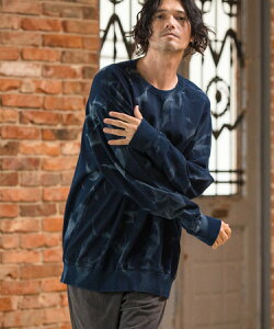 �yCAMBIO(�J���r�I)�zVintage Like Indigo Bleach Waffle Pullover �J�b�g�\�[(MIU-242-034)