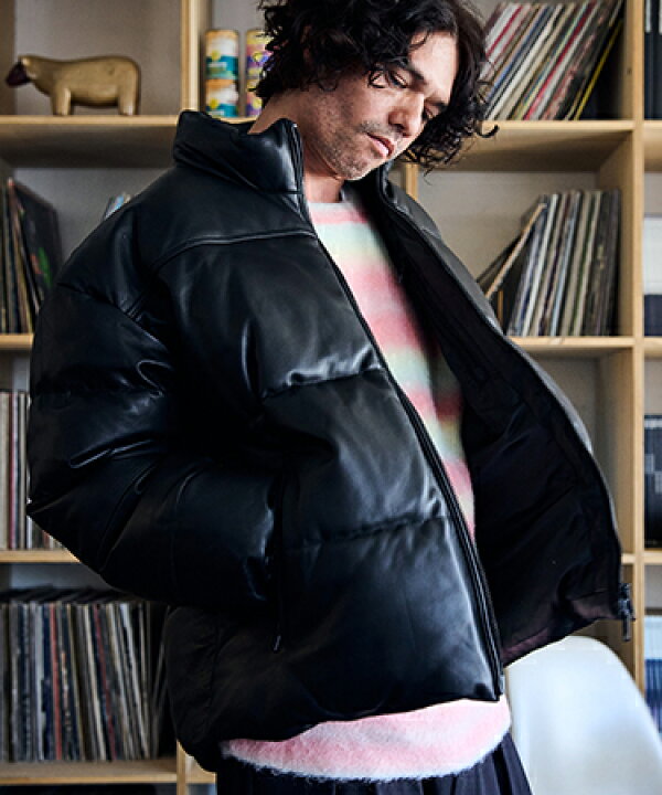 楽天市場】【ADAM PATEK(アダムパテック)】leather looose down jacket 