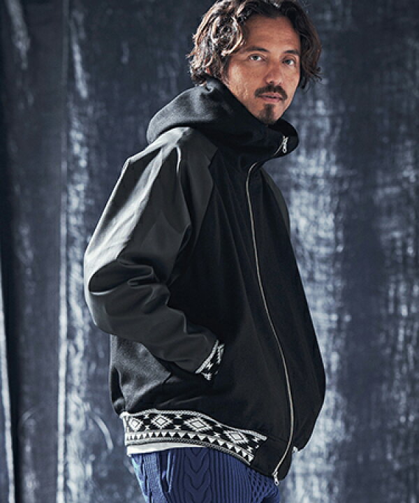 楽天市場】【ANGENEHM(アンゲネーム)】Native pattern rib hooded 