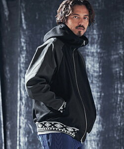 �yANGENEHM(�A���Q�l�[��)�zNative pattern rib hooded blouson �t�[�f�b�h�u���]��(AG03-056ace)
