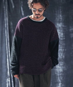�yANGENEHM(�A���Q�l�[��)�zDifferent material combination knit �j�b�g(AG03-058ace)