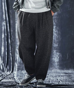 �yANGENEHM(�A���Q�l�[��)�zLike melange tweed fabric wide tapered silhouette pants �c�C�[�h�p���c(AG03-065ace)
