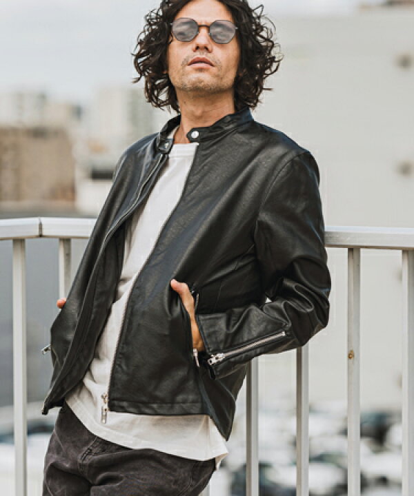 楽天市場】【CAMBIO(カンビオ)】PUシングルライダースジャケット : CAMBIO