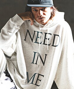 �yGLIMCLAP(�O�����N���b�v)�zPrinted oversized sweathoodie-NEED IN ME logo- �p�[�J�[(17-165-gla-ce)