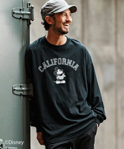 �y1minute 1second(�����~�j�b�g�����Z�J���h)�zMickey mouse - california print�@long sleeve cut sew �J�b�g�\�[(1M24F180)