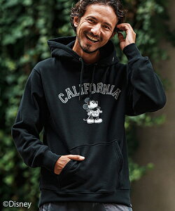 �y1minute 1second(�����~�j�b�g�����Z�J���h)�zMickey mouse - california print�@12oz hooded parka �p�[�J�[(1M24F170)