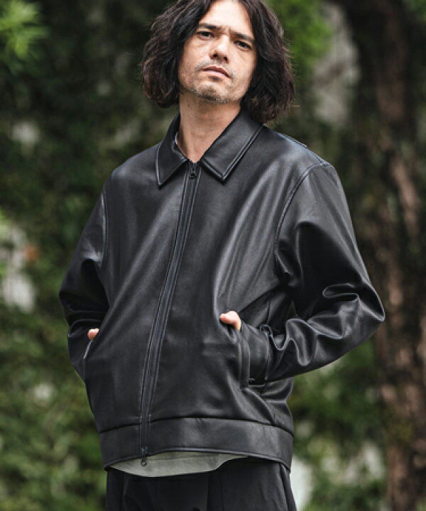 楽天市場】【CAMBIO(カンビオ)】Synthetic Leather Zip Up Jacket 