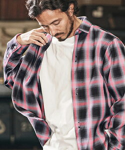 �ywjk reluxe�zcheck hook shirts �`�F�b�N�V���c(WR25S-11)