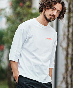 �yfelkod(�t�B���R�b�h)�z Dry touch Relax Silhouette 3-4 Sleeve Embroidery Tee T�V���c(F25S270)