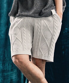【ANGENEHM(アンゲネーム)】Airy yarn cable stitch shorts ニットショートパンツ(AG04-002scf)