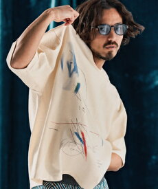 【ANGENEHM(アンゲネーム)】Printed T-shirt -handwriting-esque- Tシャツ(AG04-020scf)