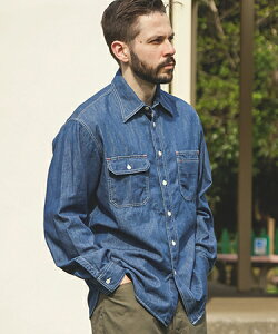 �yMROLIVE(�~�X�^�[�I���[�u)�z6oz DENIM - BLEACH WASH SERVICEMAN SHIRT �f�j���V���c(M253105)