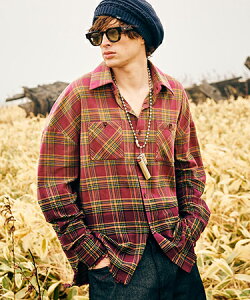 �yglamb(�O����)�zBleach Check Shirt �u���[�`�`�F�b�N�V���c(GB0325-SH02)
