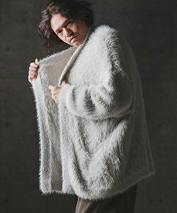 �yGLIMCLAP(�O�����N���b�v)�zMinimai detail cardigan -Feather yarn sweater- �j�b�g�J�[�f�B�K��(19-024-gla-cf)
