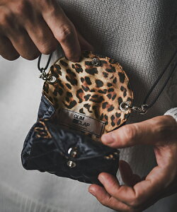 �yGLIMCLAP(�O�����N���b�v)�zTwo pockets design mini bag-Mini diamond-pattern quilt fabric-�@�~�j�o�b�O �|�[�`(19-007-gla-cf)