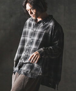 �yGLIMCLAP(�O�����N���b�v)�zRipped viyella plaid shirt �`�F�b�N�V���c(19-031-gla-cf)