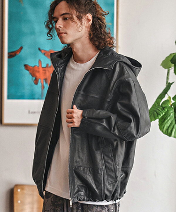 楽天市場】【CAMBIO(カンビオ)】Oversized Re Product Leather Hooded 