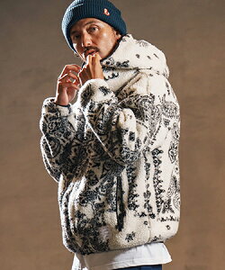 �ywjk reluxe�zpaisley pattern boa fleece parka �{�A�t���[�X�p�[�J�[(WR25W-18)