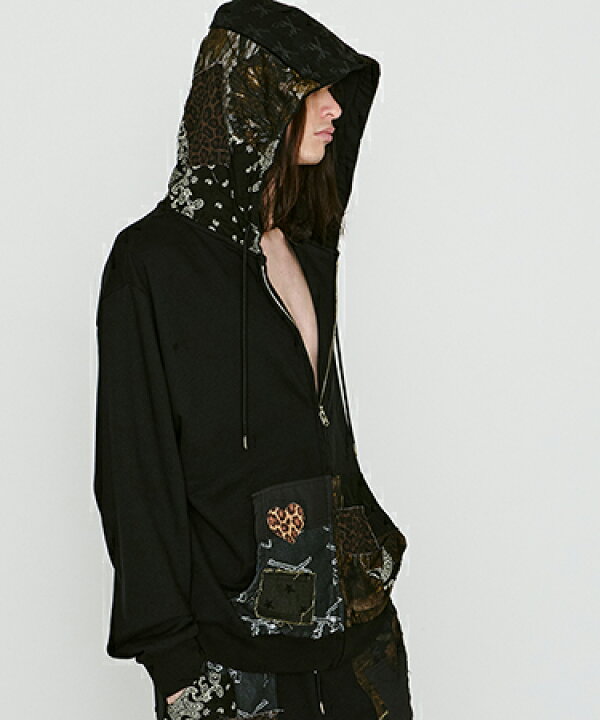 楽天市場】【roarguns(ロアーガンズ)】 PATCH WORK HOODIE ジップ 