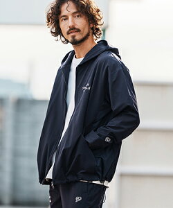 �y1minute 1second(�����~�j�b�g�����Z�J���h)�z�y�\��̔�3����{�`���{���ׁzcursive embroidery nylon jersey hoodie �p�[�J�[(1M26H010)