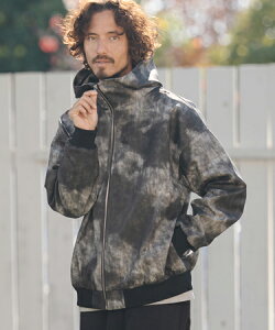 �yCAMBIO(�J���r�I)�zShade Synthetic Leather Hooded Jacket ���U�[�t�[�h�W���P�b�g(CAM26SS-001)