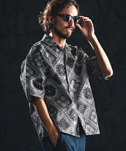 �ywjk reluxe�zbandana open collar SS shirts �I�[�v���J���[�V���c(WR26S-17)
