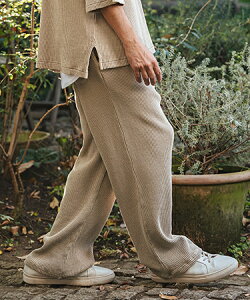 �yCAMBIO(�J���r�I)�zSnow Wash Big Waffle Easy Wide Pants �X�m�[�E�H�b�V���r�b�N���b�t���C�[�W�[���C�h�p���c(CMP-261-005)