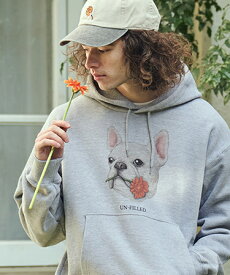 【un-filled(アンフィルド)】【予約販売2月下旬〜3月上旬入荷】 REAL GERBERA DOG HOODIE パーカー（フレンチブルドッグ）(SDUF-2603FBD)