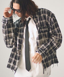 �yADAM PATEK(�A�_���p�e�b�N)�zshort length bleached check zipup shirt �W�b�v�A�b�v�V���c(AP2615012)
