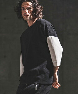 �yGLIMCLAP(�O�����N���b�v)�zMelange Rib-Bonded 3-4 Sleeve T-shirt 7����T�V���c(202-056-gls-cg)