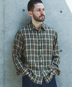 �yMROLIVE(�~�X�^�[�I���[�u)�z�y�\��̔�9����{�`���{���ׁzSILKY TENCEL CHECK - REGULAR COLLAR SHIRT �V���c(M263107)