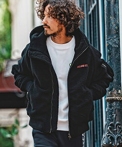 �yfelkod(�t�B���R�b�h)�z�y�\��̔�10�����{�`���{���ׁz Barcode Embroidery Solid Boa Hooded MA-1 �t�[�f�b�hMA-1�W���P�b�g(F26A150)