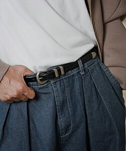 �yCAMBIO(�J���r�I)�zMetal Tip Slim Belt ���U�[�x���g(AI-262-01)