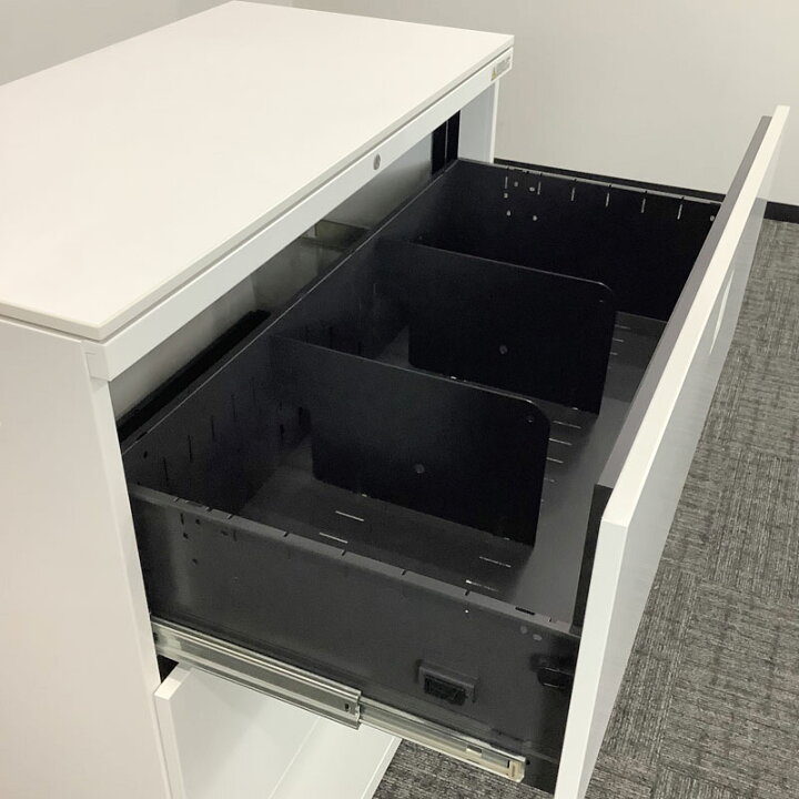 楽天市場】中古 ラテラル書庫 3段 オカムラ ホワイト キャビネット 