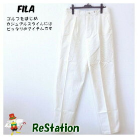 【中古】【送料無料】フィラ FILA コットン パンツ カジュアル オフホワイト メンズ サイズ2XL