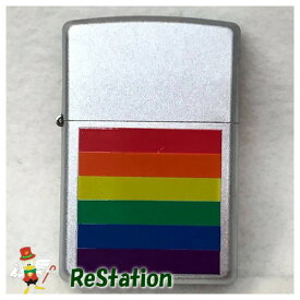 【未使用】ZIPPOレインボーフラッグLGBT　Rainbowflag　クロームサテン205【送料無料】